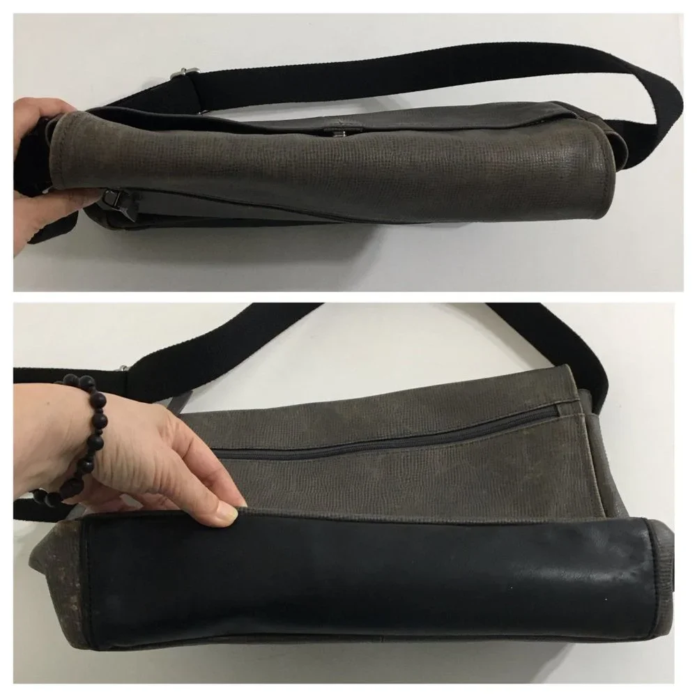 Fossil leather messenger